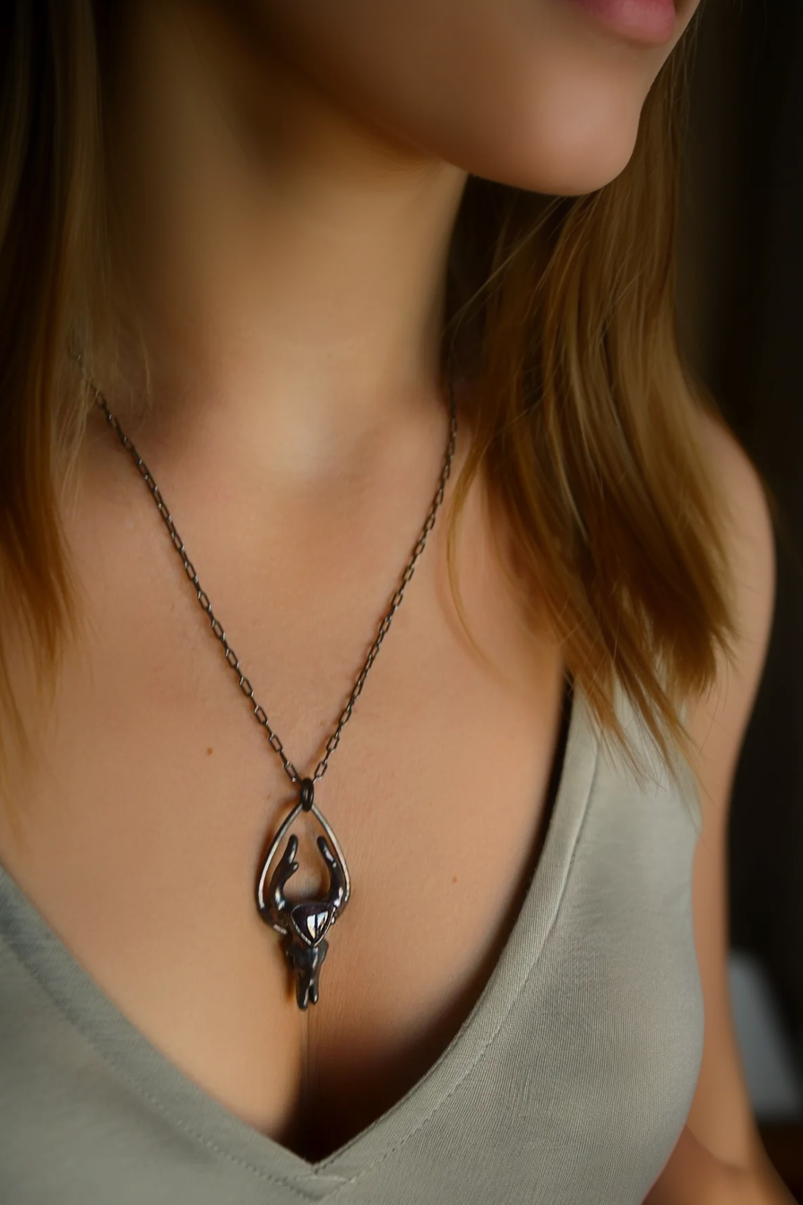 Lord's Mobile collaboration - Antler black pendant