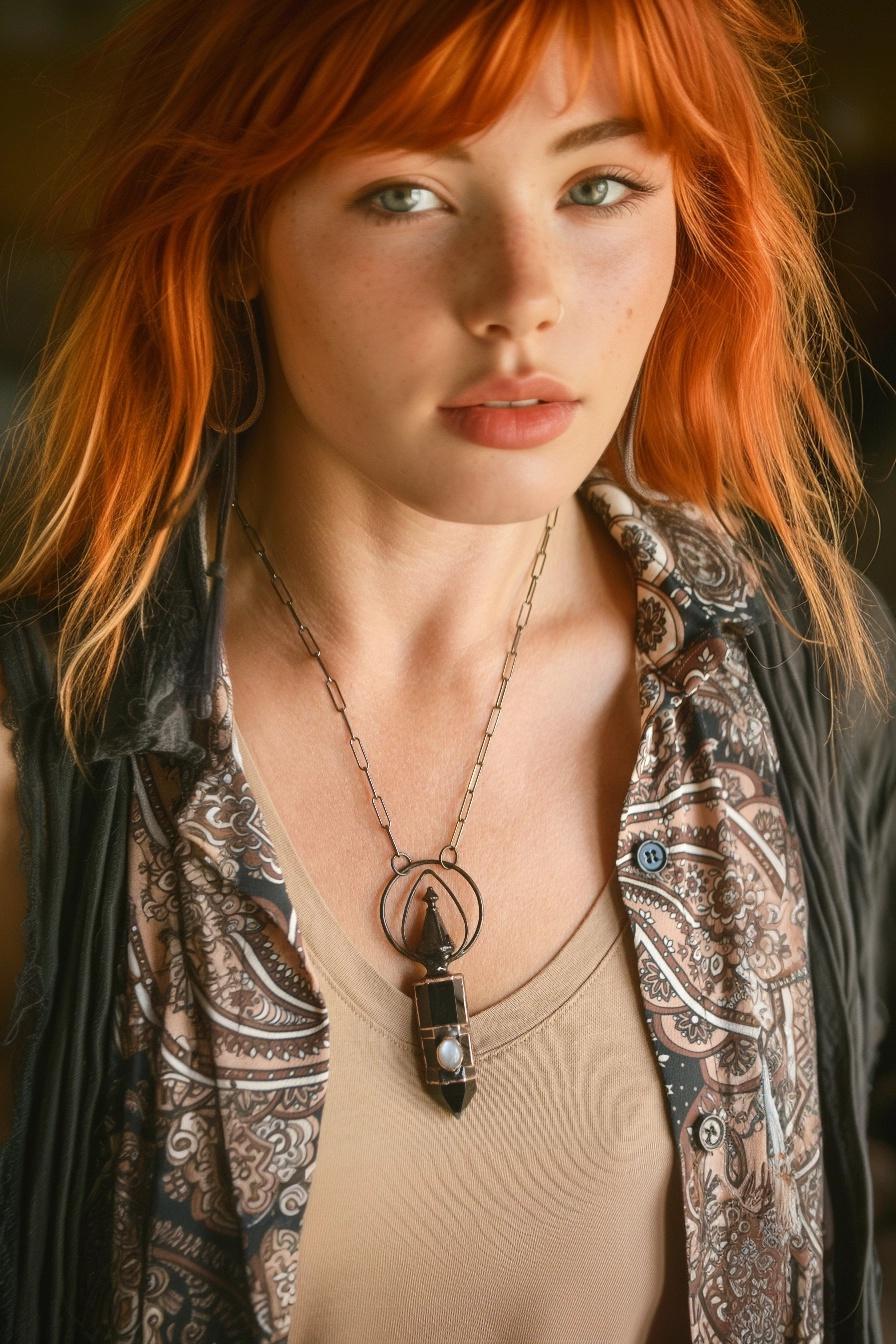 Obsidian point with grey moonstone, statement tribal pendant. Distressed rustic grunge jewellery