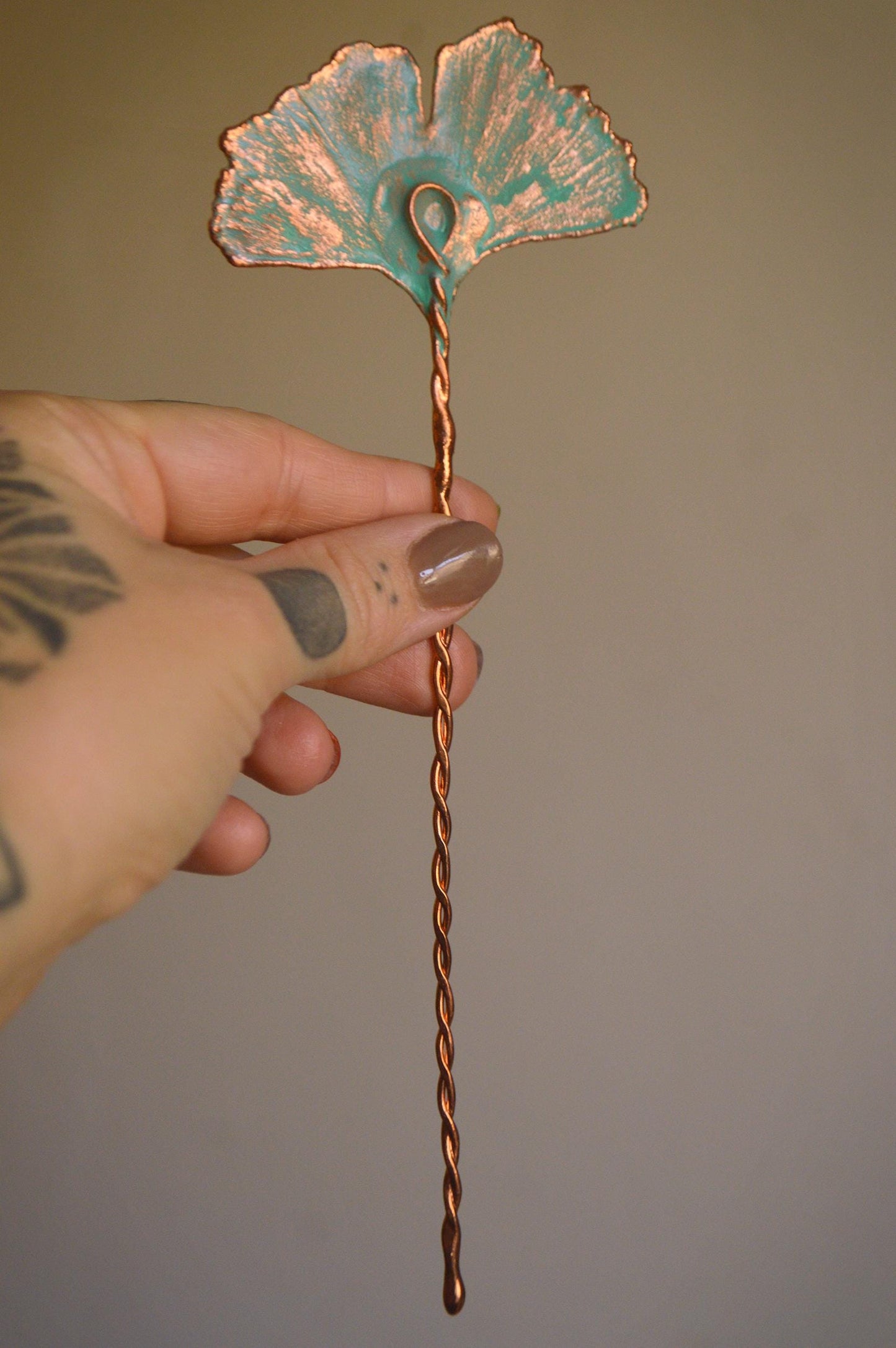 Botanical hair stick. Real leaf hair jewellery