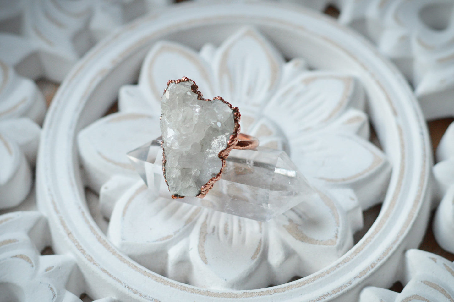 Raw quartz statement ring. Large, various ring sizes. Boho chic jewellery