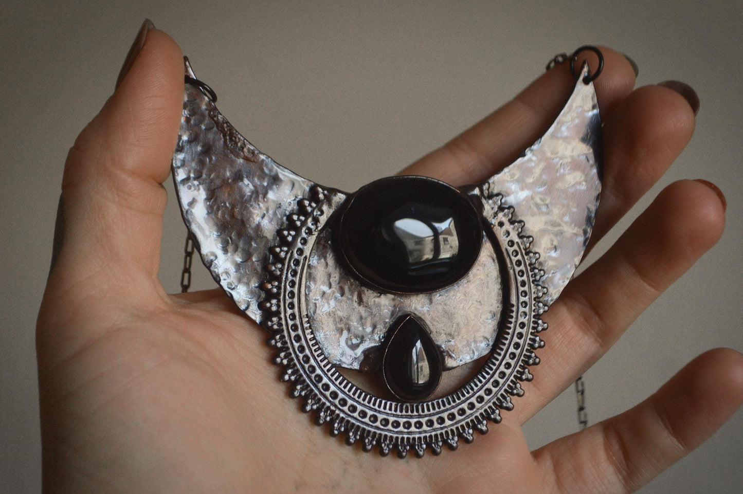 Nocturna collection - Tribal collar with black Onyx.