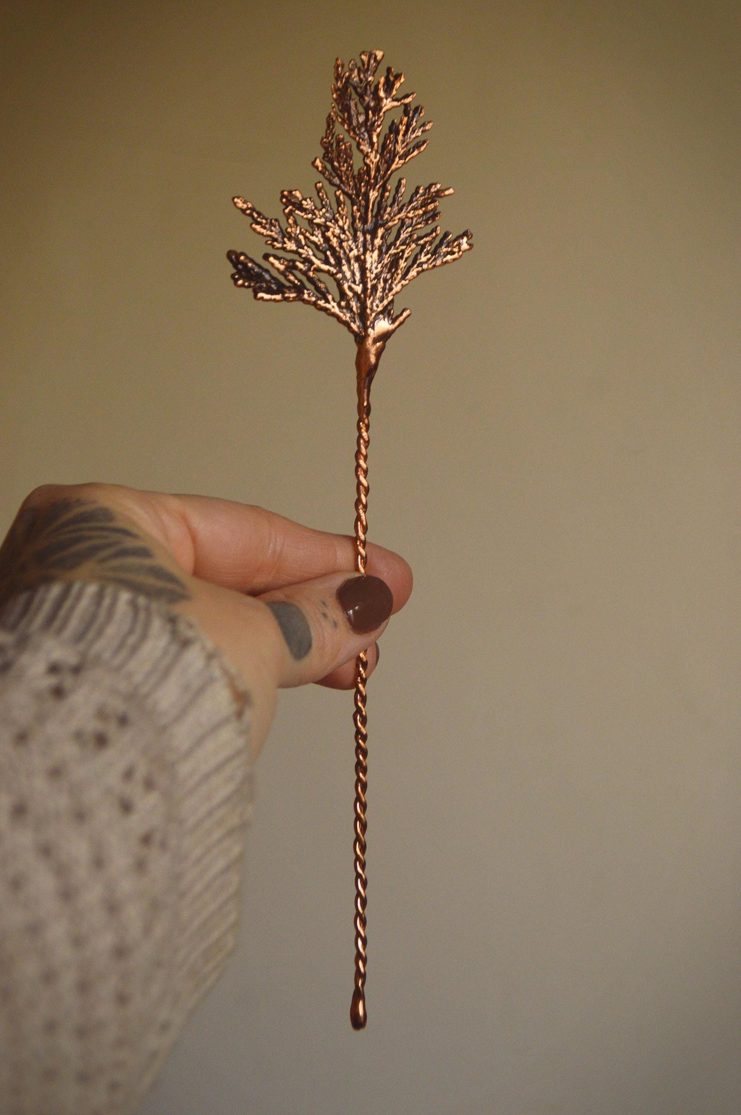 Botanical hair stick. Real leaf hair jewellery