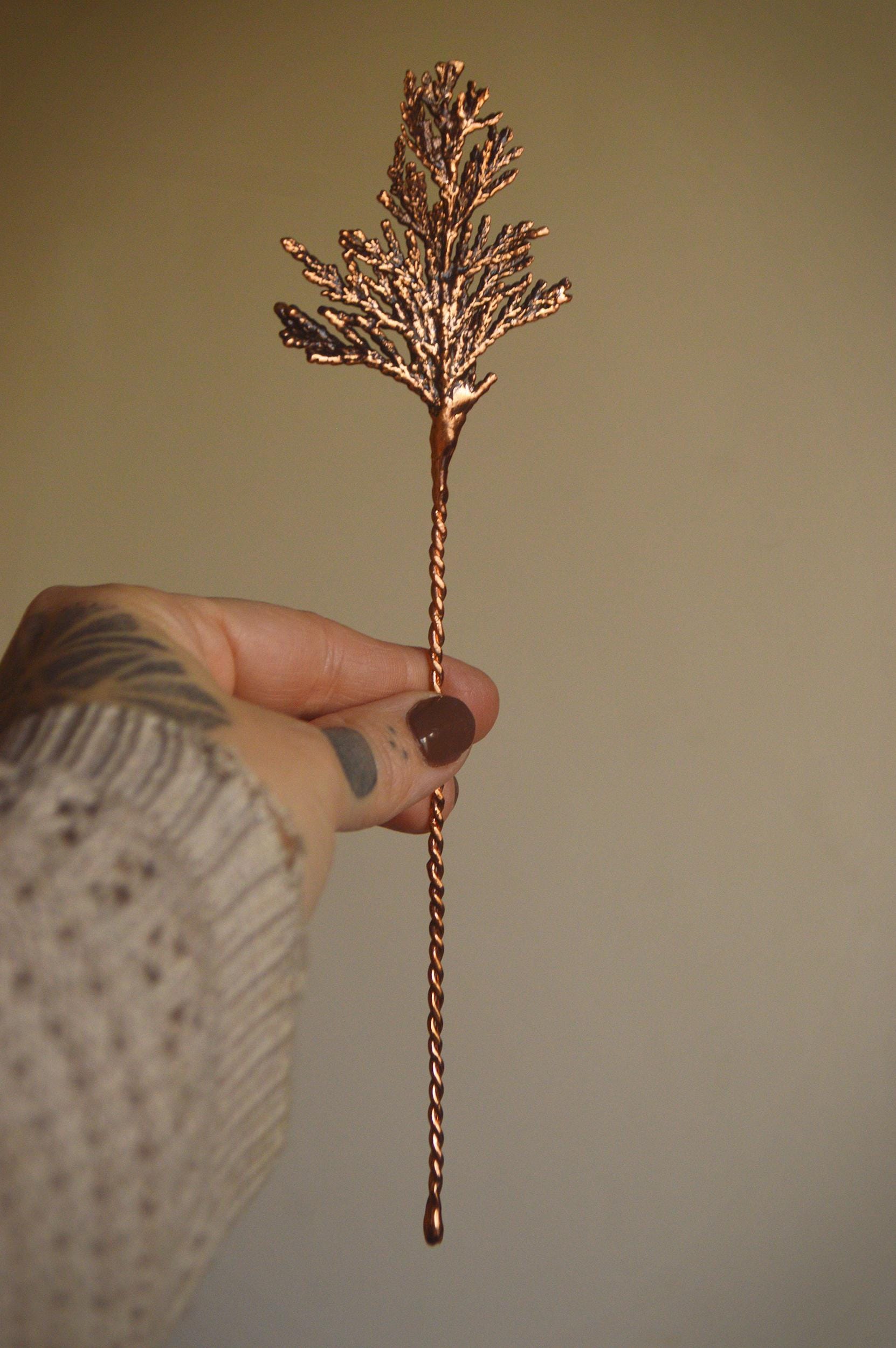 Botanical hair stick. Real leaf hair jewellery