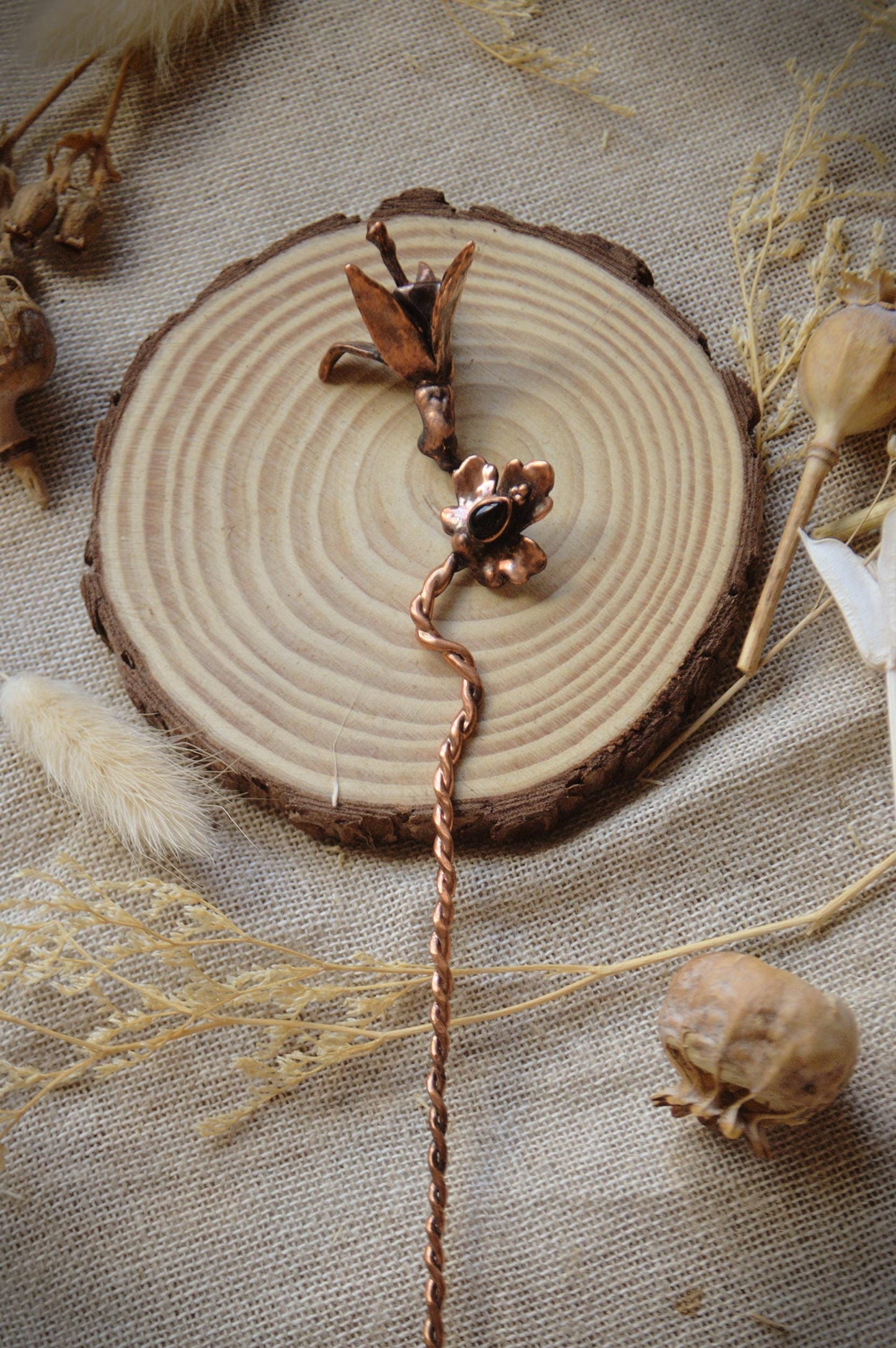 Botanical hair stick. Real leaf hair jewellery
