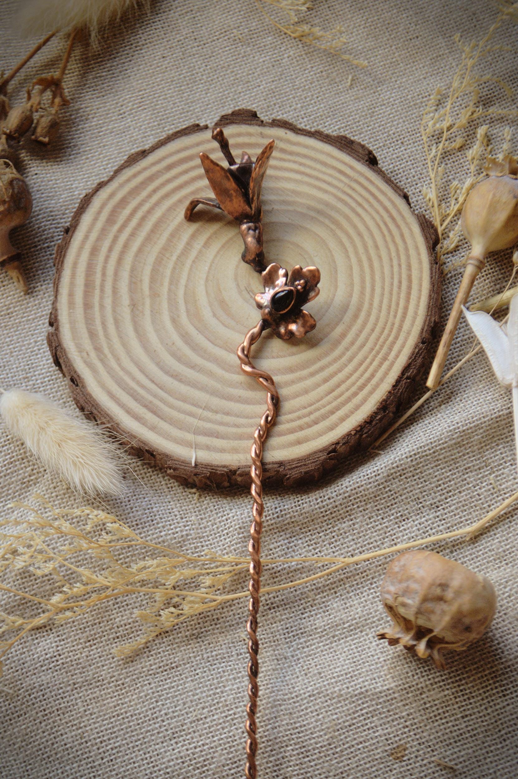 Botanical hair stick. Real leaf hair jewellery