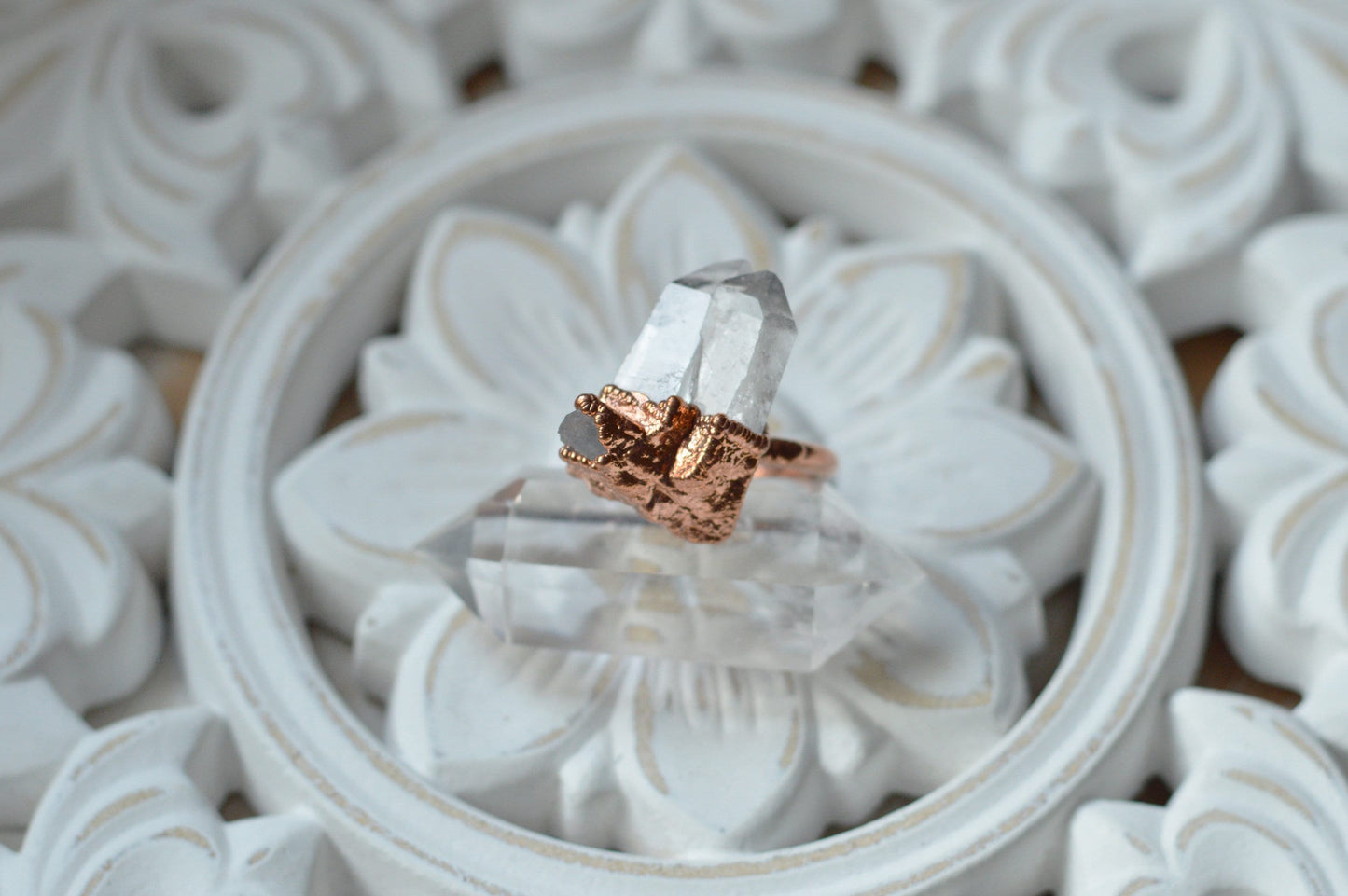 Raw quartz statement ring. Large, various ring sizes. Boho chic jewellery