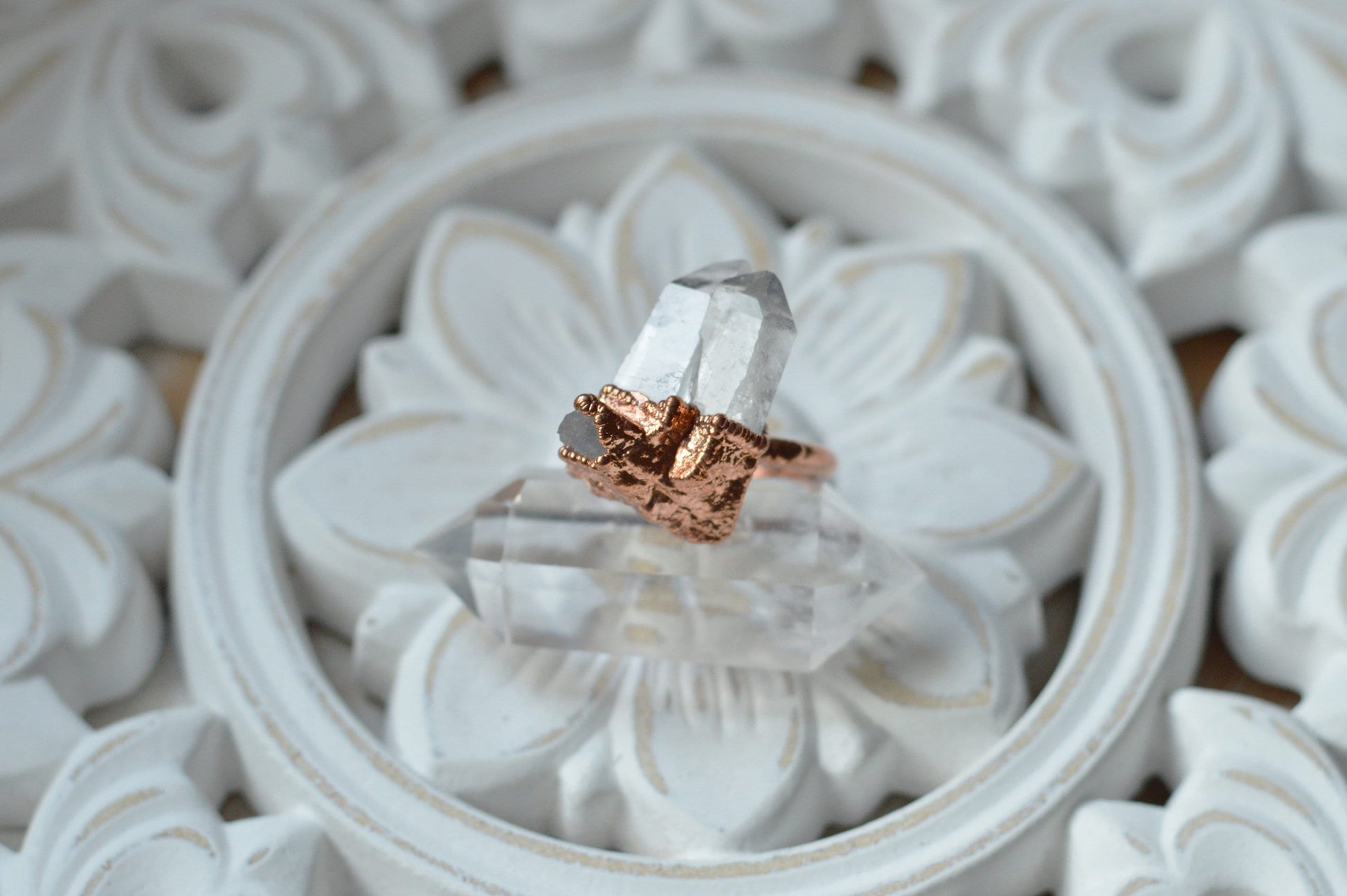 Raw quartz statement ring. Large, various ring sizes. Boho chic jewellery